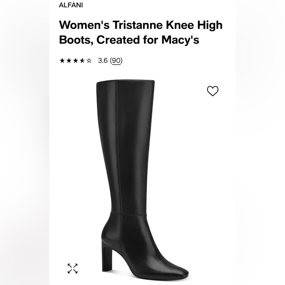 Alfani from Macy’s black leather boots with square toe - size 10M